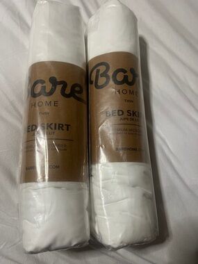 Twin White Bed Skirt - Premium Microfiber set of 2